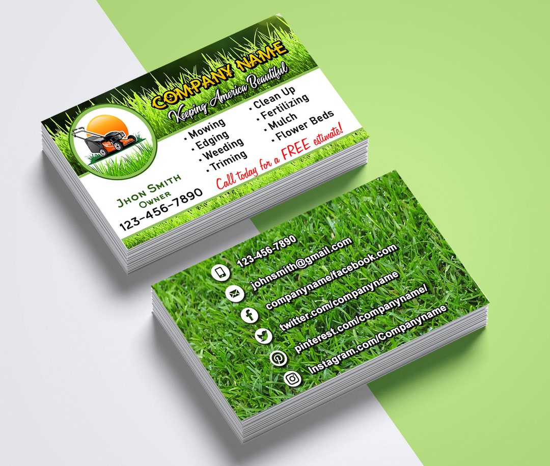 Landscaping Business Cards Etsy