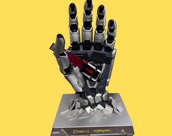 Cyberpunk 2077 Gaming Controller Johnny Silverhand Stand Holder | Gift For Gamer | Miniature Cyberarm Display | Statue Room Decor