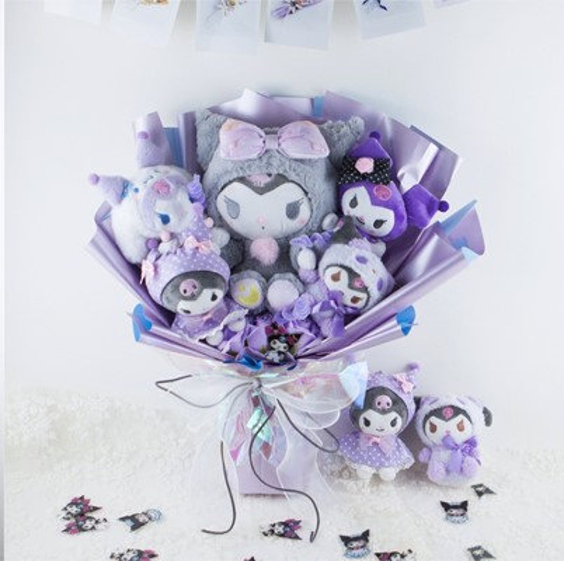 Purple Sanrio Kuromi Plush Bouquet Rose Hello Kitty Plush Etsy Australia