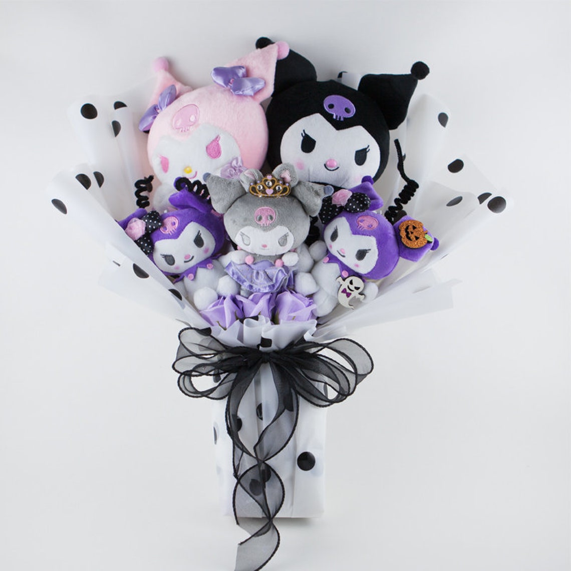 Sanrio Purple Kuromi Plush Bouquet Flowers Hello Kitty Plush Etsy Canada