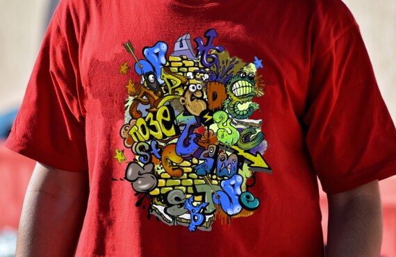 【ESC STUDIO】25SS★ graffiti t-shirt Black T-Shirt w/ Snake: XL | Rockford Fosgate ®