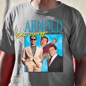 Arnold Schwarzenegger Homage T-shirt Tee Top Movie Funny 90’s Retro Vintage