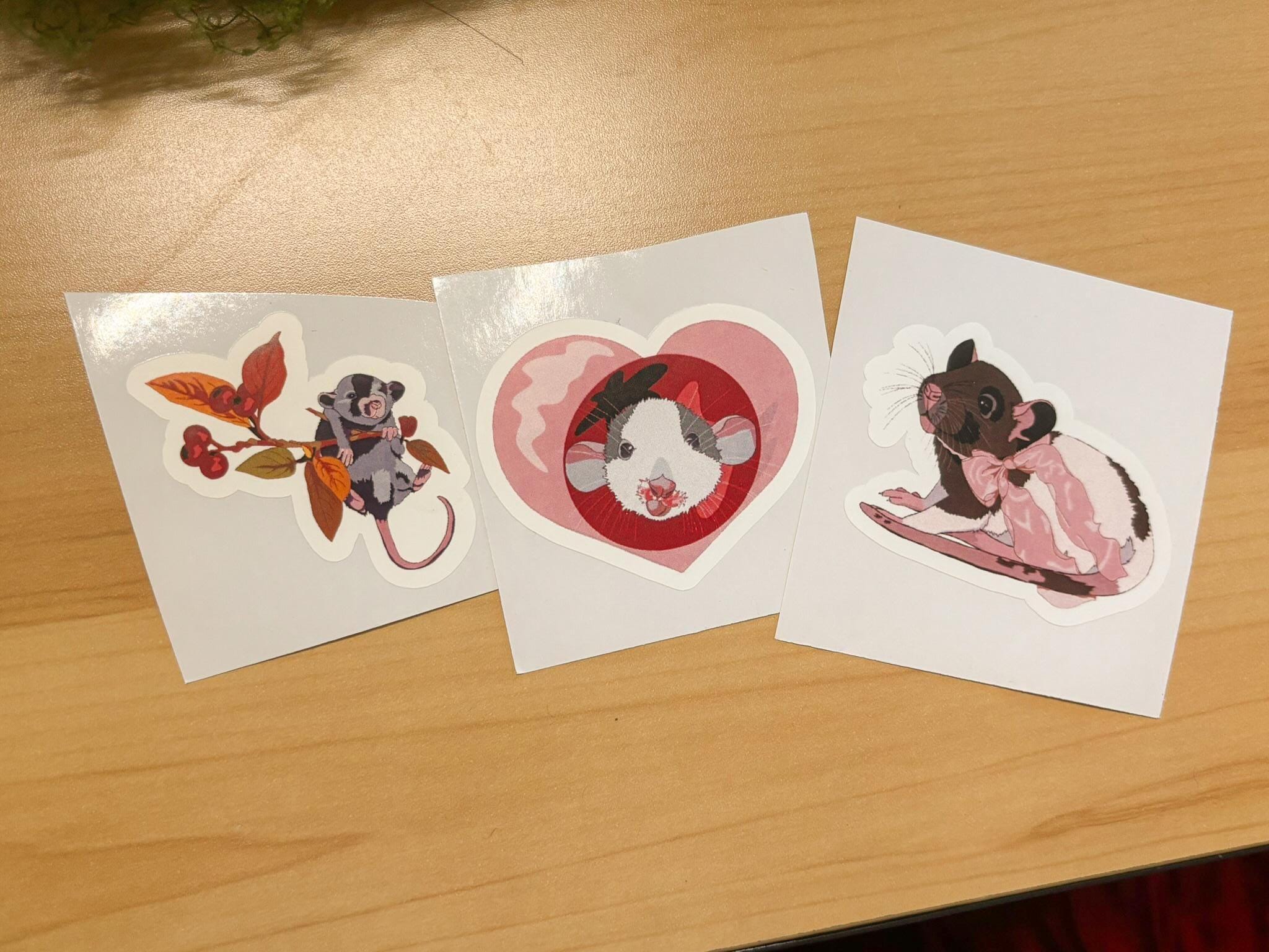 Mouse Hunter Sticker Cute Mouse Sticker Pack – Set of 3 Cozy Cottagecore Mice | Vinyl Animal ...