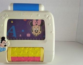 Rare Vintage 1992 Mattel Disney Mickey Mouse Musical TV Scrolling Infant Toy