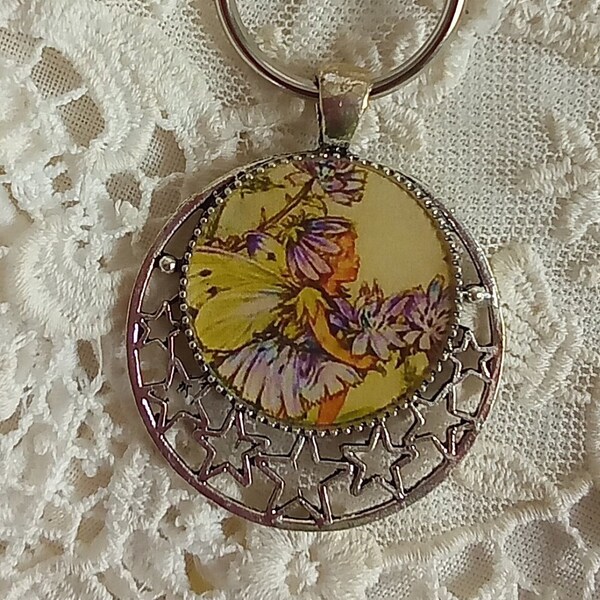 Victorian Fairy Gift, Faerie Keychain, Key Chain Gift, Victorian Flower Fairies, Purse Charm, Backpack Accessory, Purse Jewelry, Timeless!