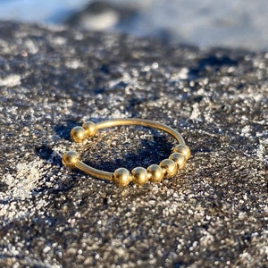 Anxiety Bead Fidget Ring, Silver, Gold, Rose Gold Beaded Ring. Presented in a  Fun Party Pouch