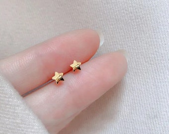 Birthday / Best friend / Tiny star stud earrings / silver / gold copper hypoallergenic studs / 3 mm dainty studs