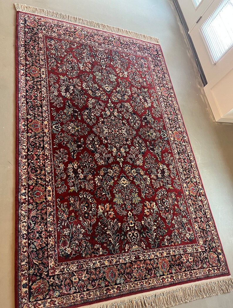 Vintage Karastan Rug Original Collection Red Sarouk 5x9 Etsy