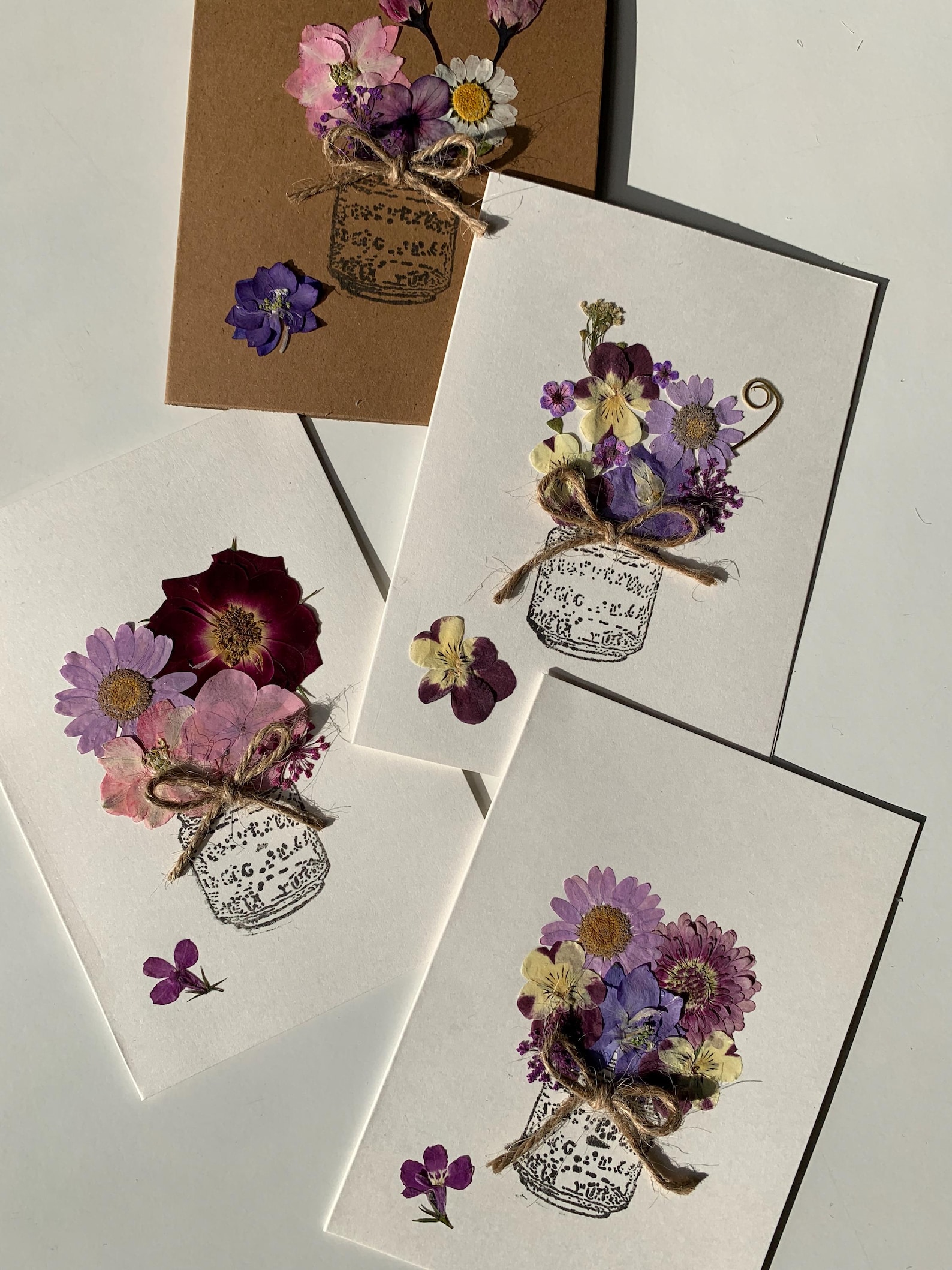 Pressed Flower Card, Real Flowers Cards, Handmade Card, Cards for a ...