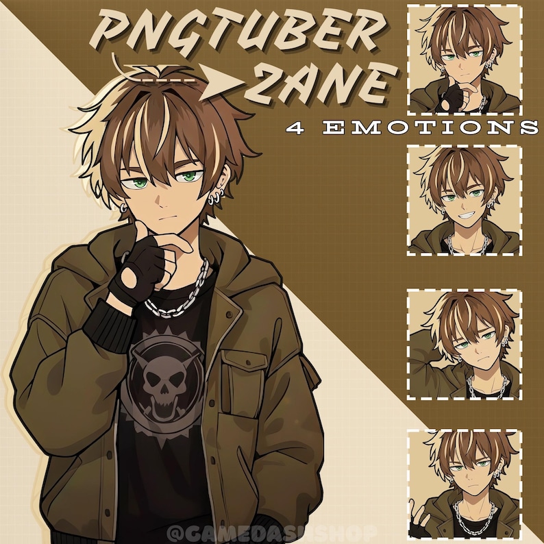 Zane Pngtuber Avatar – Premade Streaming Character for Twitch & Discord ...