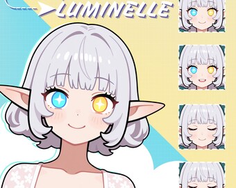 Luminelle Elf Girl PNGTuber Avatar – Premade Streaming Character for Twitch & Discord
