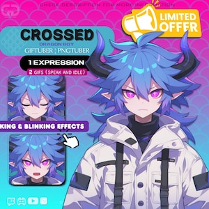 Avatar PNGTuber / GIFtuber di Crossed Dragon Boy – Personaggio di streaming predefinito per Twitch e Discord