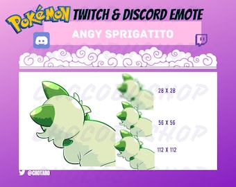 Pokemon Scarlet and Violet Sprigatito Emote for Twitch | Discord Angy Meme