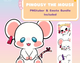 Pinousy PNGTuber Avatar + Emote Pack – Premade Streaming Character for Twitch & Discord