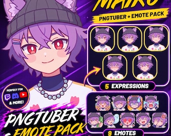 Fox Boy PNGTuber Plus Model - Mairu | Cute Kemonomimi Male Streamer Assets | Twitch Discord Veadotube Avatar | Instant Digital Download