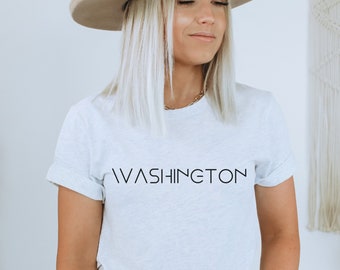 Washington Tee Washington Shirt Washington Minimalist Tee Shirt Washington Top Washington Gift State Shirt Washington TShirt Gift