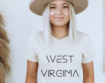 West Virginia Tee West Virginia Shirt West Virginia Minimalist Tee Shirt West Virginia Top West Virginia Gift State Shirt West Virginia Top