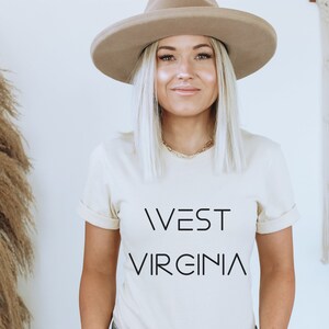 West Virginia Tee West Virginia Shirt West Virginia Minimalist Tee Shirt West Virginia Top West Virginia Gift State Shirt West Virginia Top