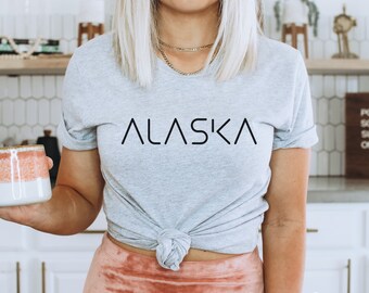 Alaska Tee Alaska Shirt Alaska Minimalist Tee Shirt Alaska Top Alaska Gift State Shirt, Alaska State Shirt, Alaska Apparel, Alaska Top