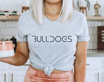 T-shirt Bulldog, Camicia Bulldog, T-shirt minimalista Bulldog, Top Bulldog, Regalo Bulldog, Camicia di stato, T-shirt mascotte, T-shirt squadra, Camicie delle scuole superiori,