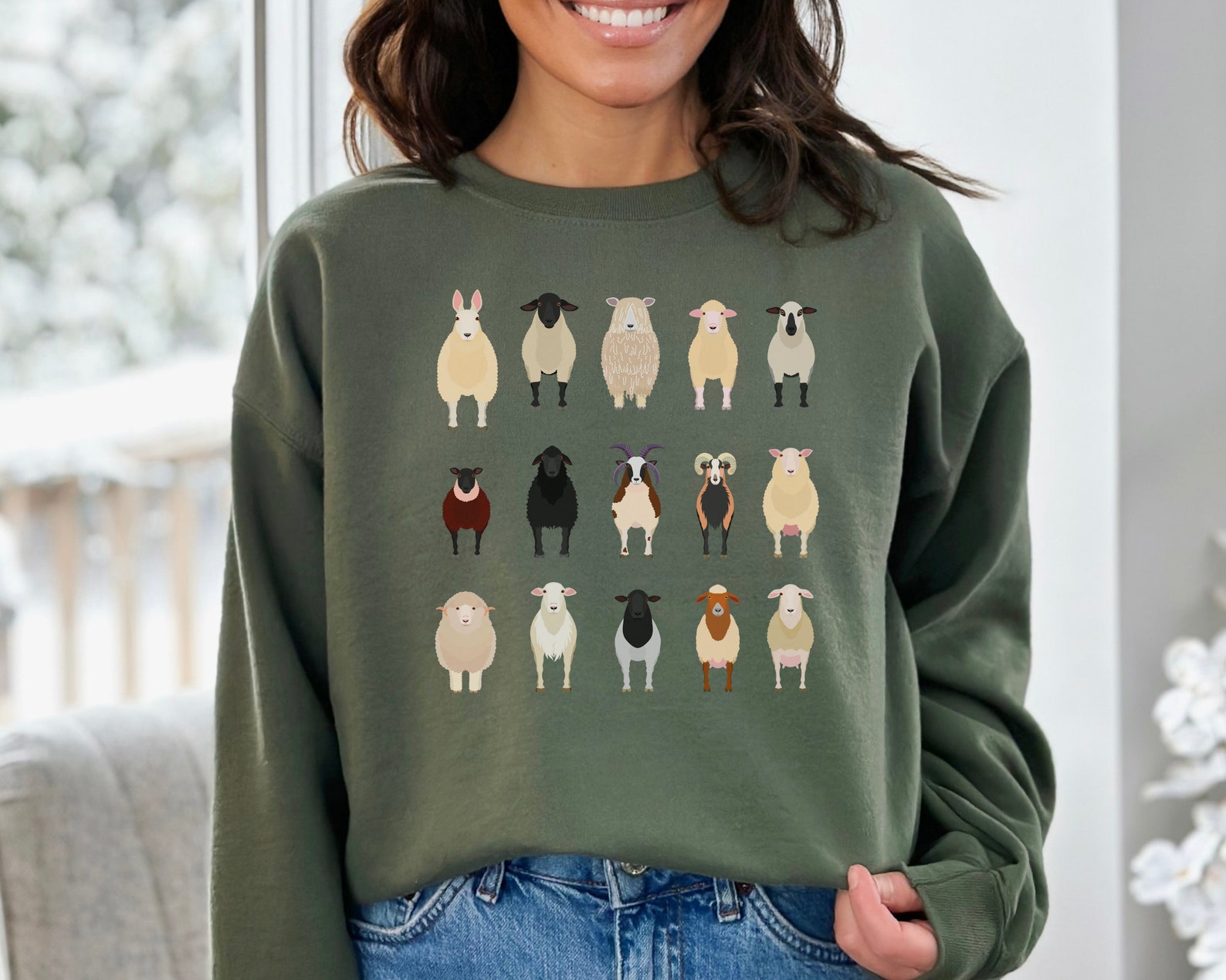 Sheep Shirt Sheep Sweatshirt Gift for Sheep Lover Women Sheep Top Sheep Lover Shirt Animal Shirt