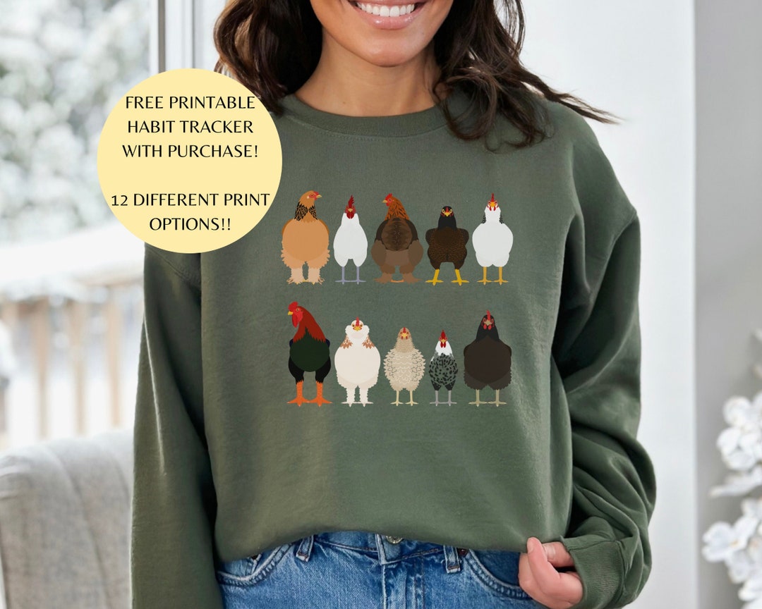 Floral Chicken Print Long Sleeve Sweatshirt main image 0