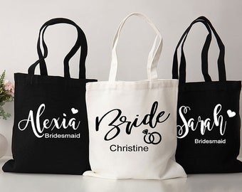 Personalized Canvas Tote Bag,Bridesmaid Proposal Gift,Shoulder Shopper Bag,Fashion Travel Tote Bags,Wedding Party Favors