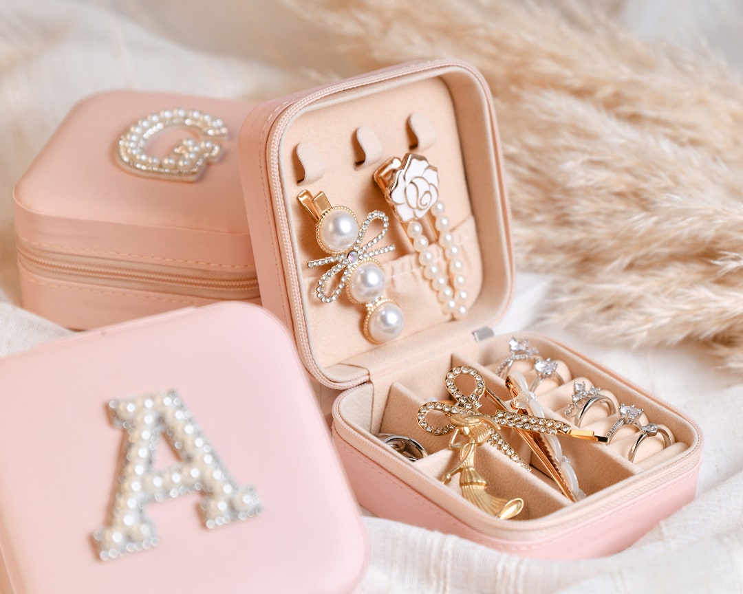 Personalized Letter Stickers Jewelry Box, Wedding Party Gifts