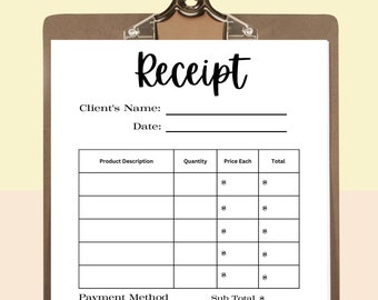 Receipt Download, Receipt, Small Business Receipt, Invoice Receipt, Business Receipt