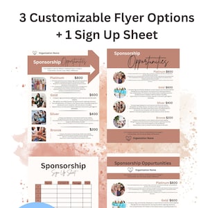 Nonprofit Event Sponsorship Fundraising Flyers Template, Editable Sponsorship Flyer, Donation Flyer, Non Profit Canva Template, Event Flyer