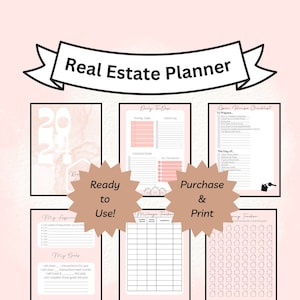 Real Estate Planner, Planner for Realtors, 2024 Real Estate Planner, Planner for Real Estate Agents, Printable Planner