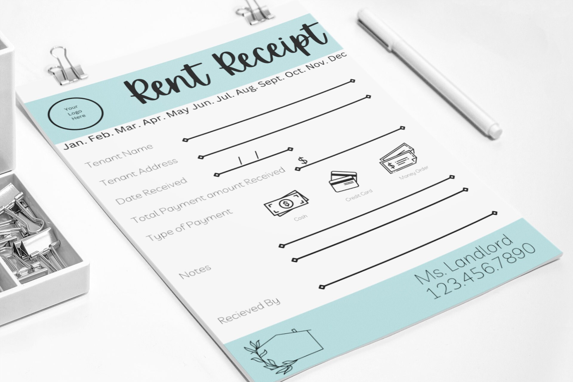 Rent Receipt Template Rent Receipt for Landlords Real Estate Template