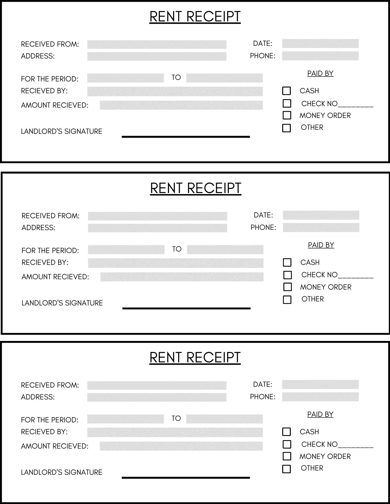 Rent Receipt Downloaded Rent Receipt, Rent Receipt Template
