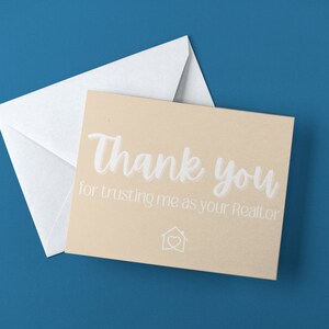 Thank you card for Realtors - Real Estate Agent Thank you Card