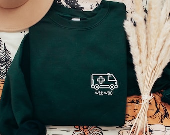 Paramedic Sweatshirt, EMT Sweatshirt, Ambulance Driver Sweatshirt,Gift for Paramedic,Gift for EMT,Gift for First Responder,WeeWoo Sweatshirt