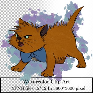 Les AristoCats png, chats aristocrates png, Toulouse png, chats fée clipart, toulouse aquarelle clipart