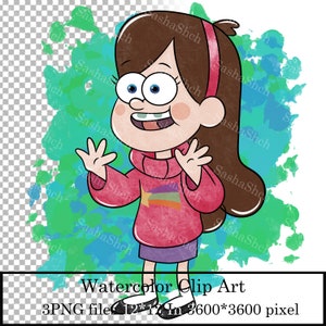 Gravity Falls, Gravity Falls clipart, Mabel Pines watercolor clipart, Mabel Pines clipart png, Mabel Pines PNG, Mabel PNG