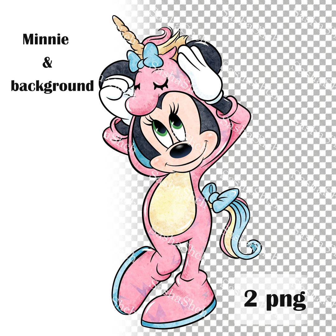 Minnie Mouse PNG, Minnie the Unicorn Clipart, Minnie Mouse Watercolor