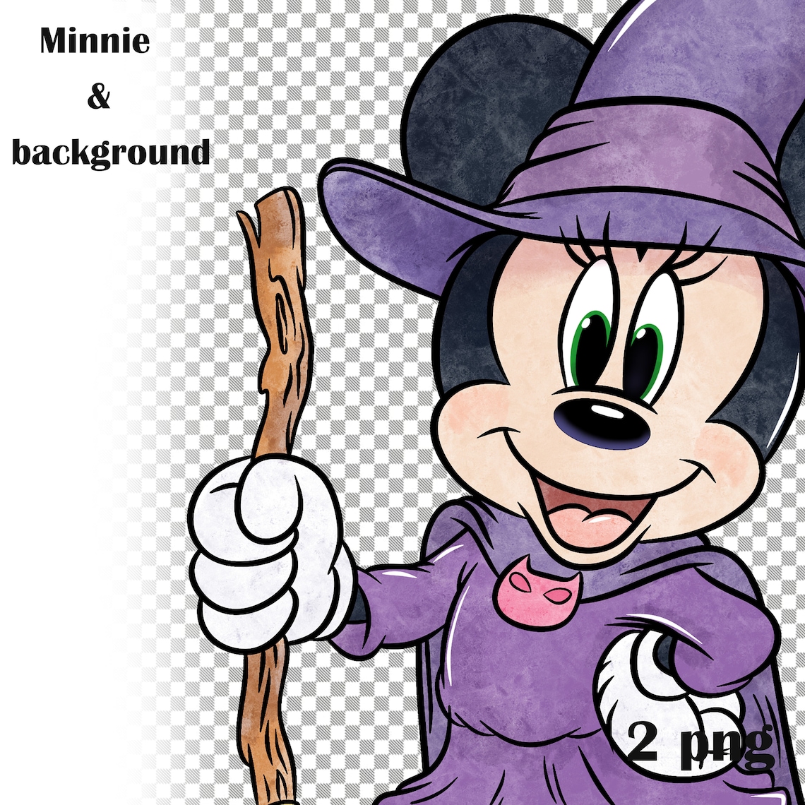 Minnie Mouse Halloween PNG, Minnie Mouse Witch Clipart, Minnie Mouse