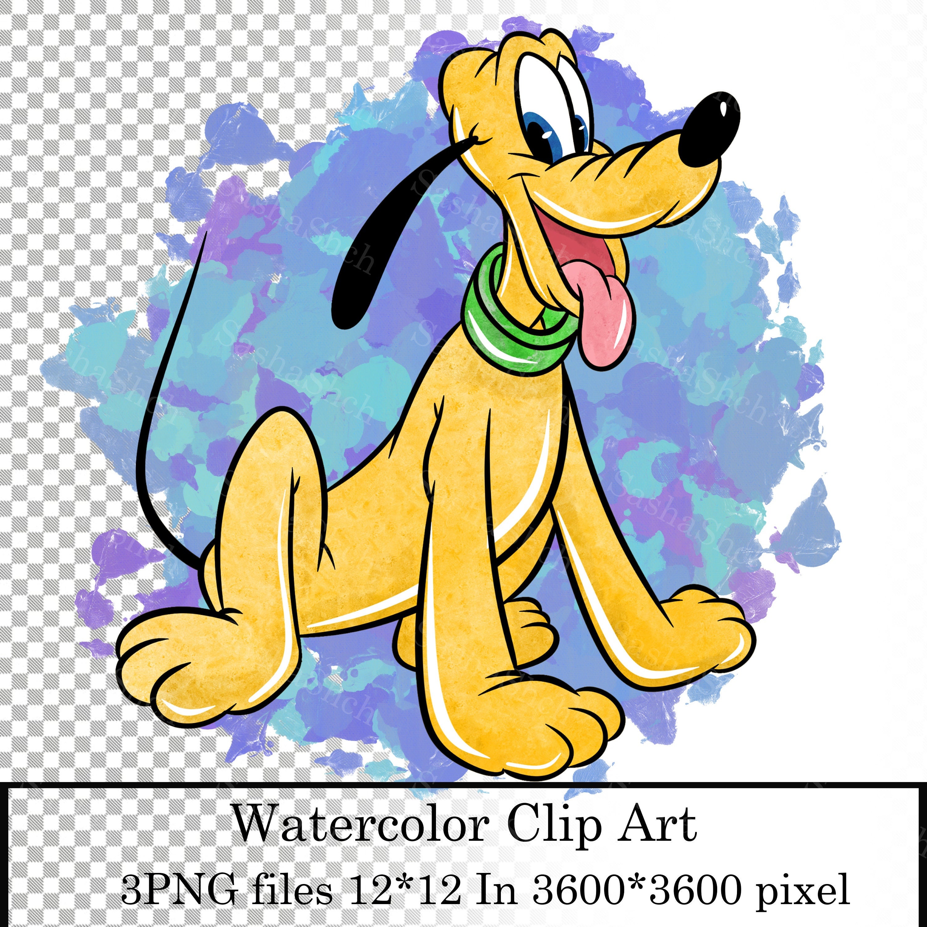 Pluto Clipart, Pluto PNG ,digital Product ,color Illustrations , Clipart,  Watercolor Picture, Scrapbooking, for Print, Watercolor - Etsy