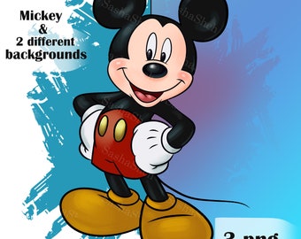 Mickey Mouse PNG, digital product, color illustrations,Mickey Mouse clipart, for print, Cartoon character, instant download