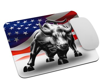 USA Mouse Pad for day traders, stock markets and Crypto fans - the perfect Patriotic gift for Valentines day