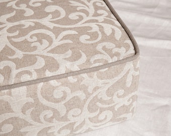 Heavy linen daybed cover with natural cord High durability mattress cover with piping Daybed Linen cover with  natural cord Eco Linen