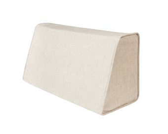 Linen Wedge bolster case with piping Back cushion cover with cord Headboard Cover with piping Medium Linen Any custom size