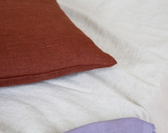 Natural Organic Medium weight Linen Pillowcase Bolster Case for Pillow with hidden zipper Eco-Friendly Flax