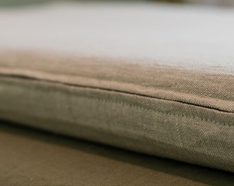 Medium weight 100% PURE Natural Linen mattress cover Eco-Friendly case with Zipper - Any size!