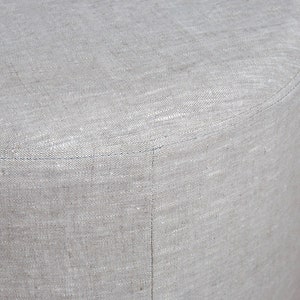 Pure Linen pouf cover Round foot stool case Pouf Ottoman flax slipcover Eco-Friendly material furniture for home