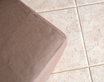 Linen-Cotton pouf cover Square foot stool case Pouf Ottoman flax slipcover Eco-Friendly material furniture for home