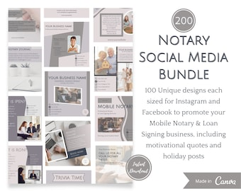 Socialmediabundel notaris | Instagram- en Facebook-berichtsjablonen | LinkedIn |Canva-sjablonen | Ondertekenaar lening notaris | Digitale download