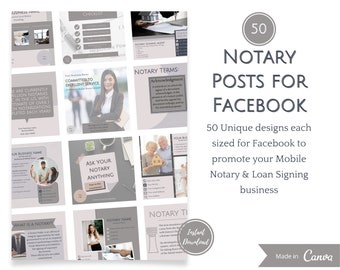 50 Facebook-sjablonen voor notarissen| Sjablonen voor sociale media | Canvassjablonen | Ondertekenaar lening notaris | Digitale download